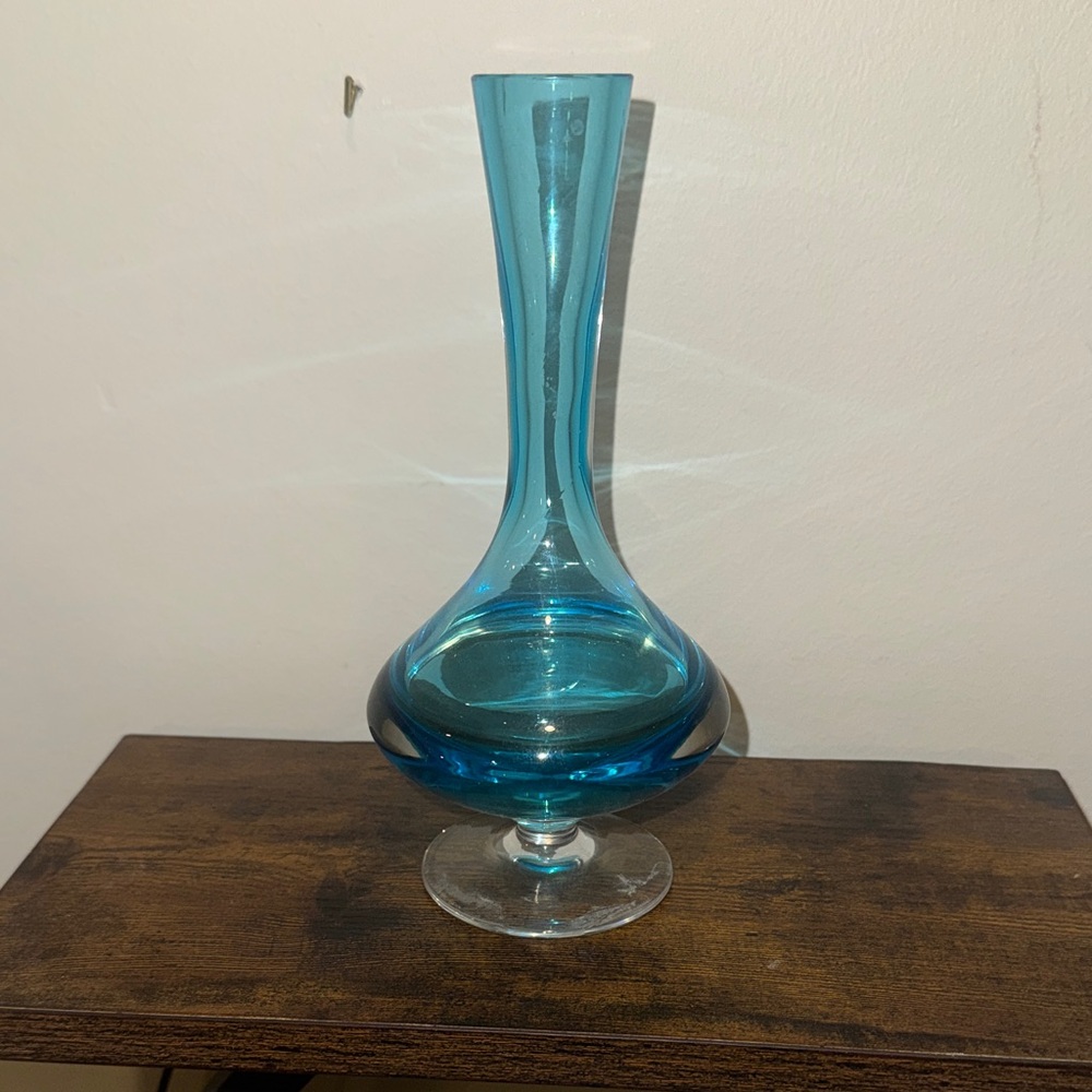Elegant Blue Glass Vase